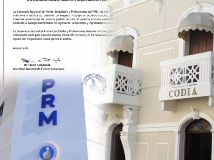 Frente de Profesionales del PRM desmiente el CODIA esté haciendo acuerdos con otras fuerzas políticas