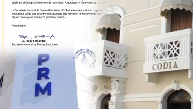 Frente de Profesionales del PRM desmiente el CODIA esté haciendo acuerdos con otras fuerzas políticas