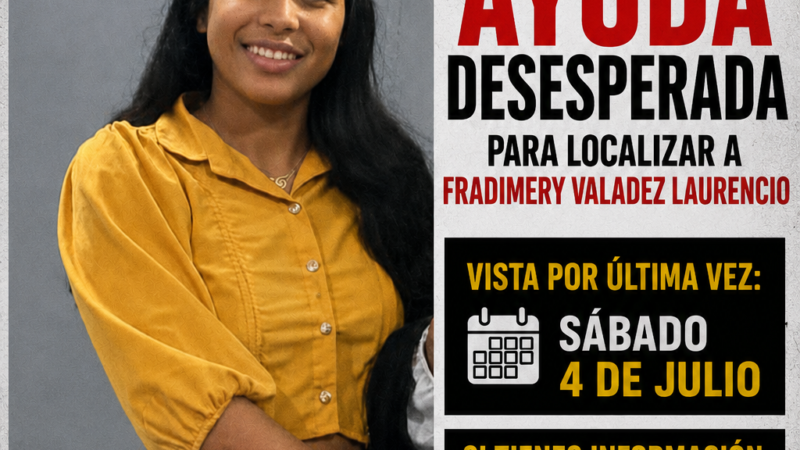 La comunidad de Villa Mella se encuentra en alerta tras reportarse la desaparición de la joven Fradimery Valadez Laurencio, de 17 años de edad.