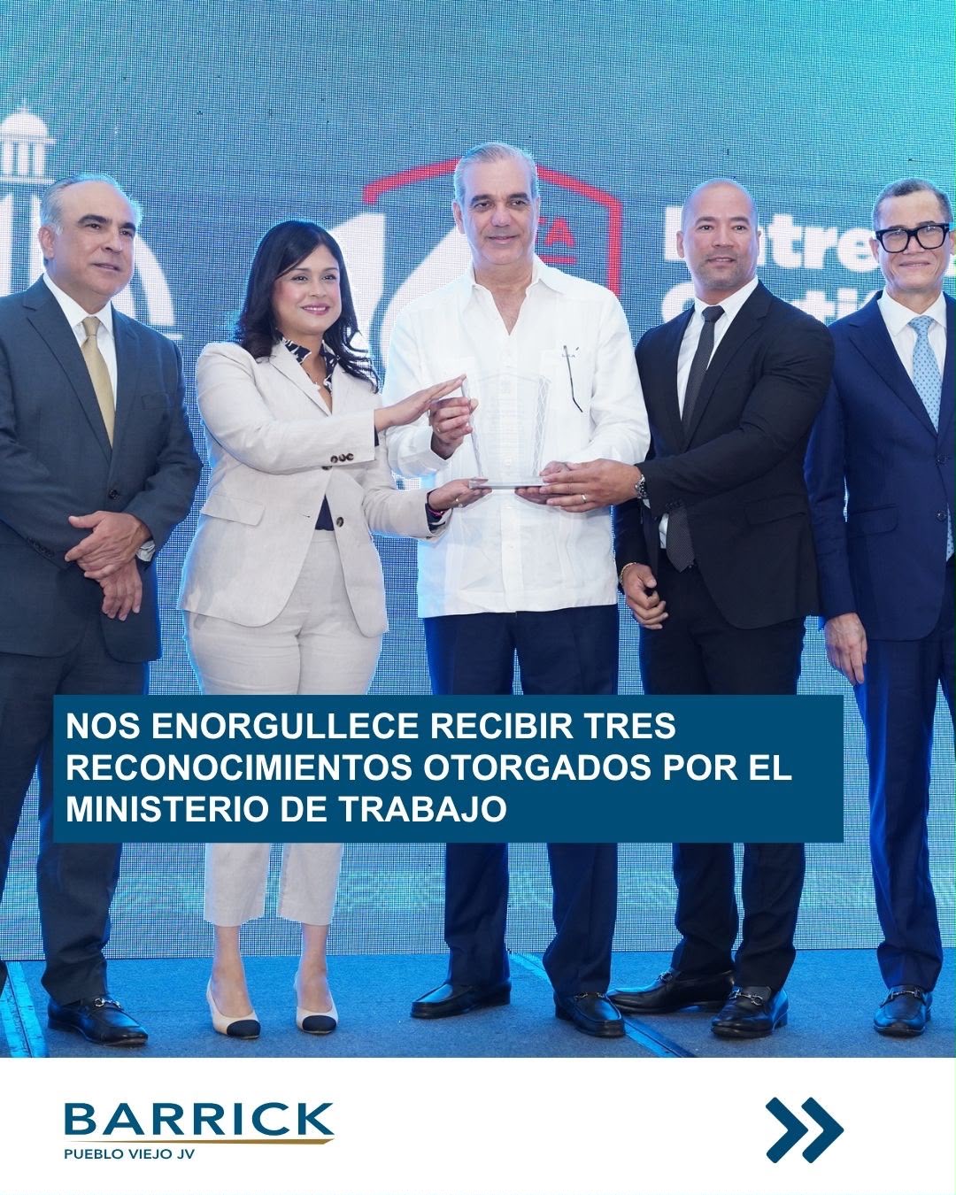 Barrick Pueblo Viejo es reconocida por su excelencia en estándares de salud y seguridad en el trabajo